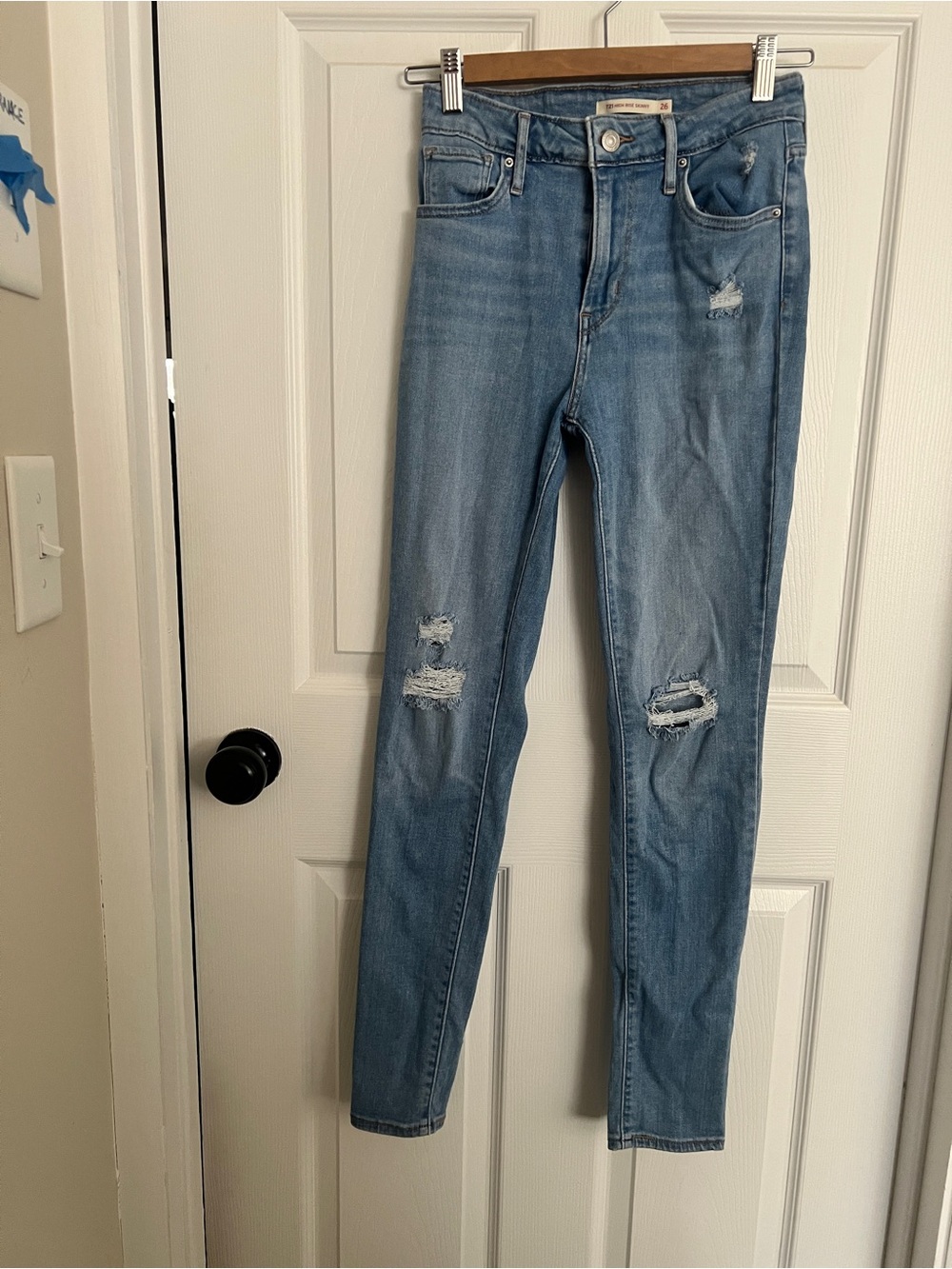 Levi's Light Blue Skinny Distressed Jeans